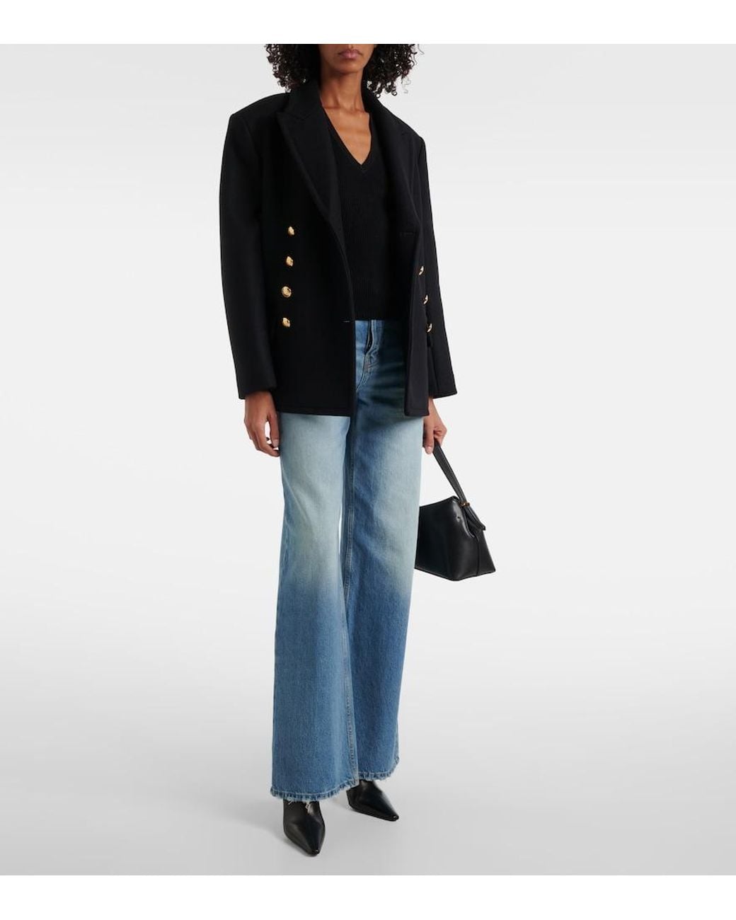 Veronica Beard Black Sid Ribbed-Knit Top