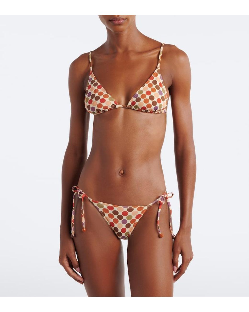 Eres Pink Colorful Polka-Dot Bikini Top