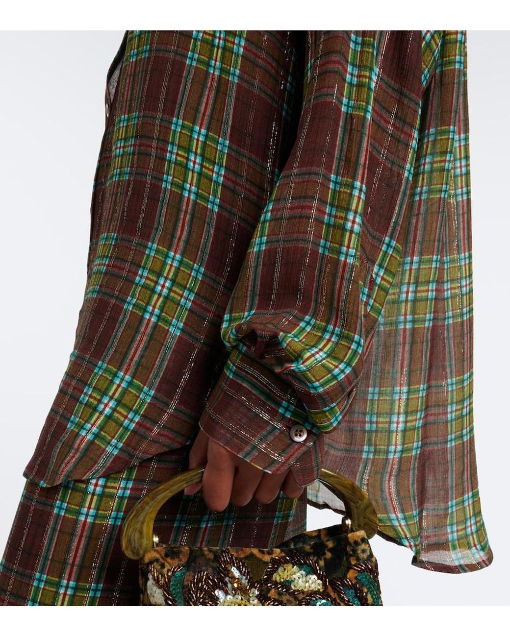 Dries Van Noten Green Checked Shirt