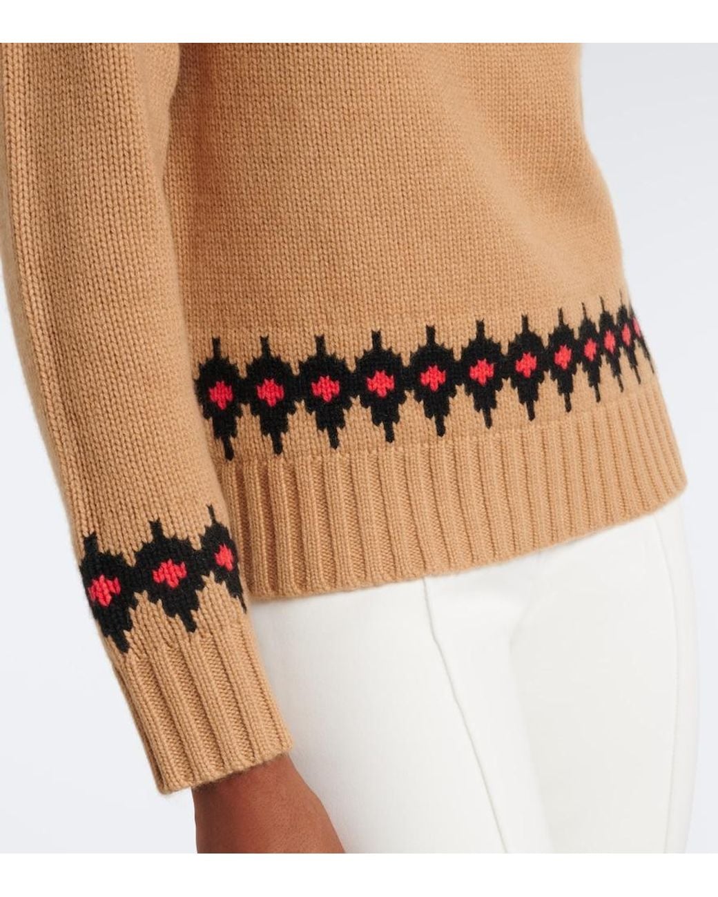 Bogner Brown Ingrid Fair Isle Cashmere Turtleneck Sweater
