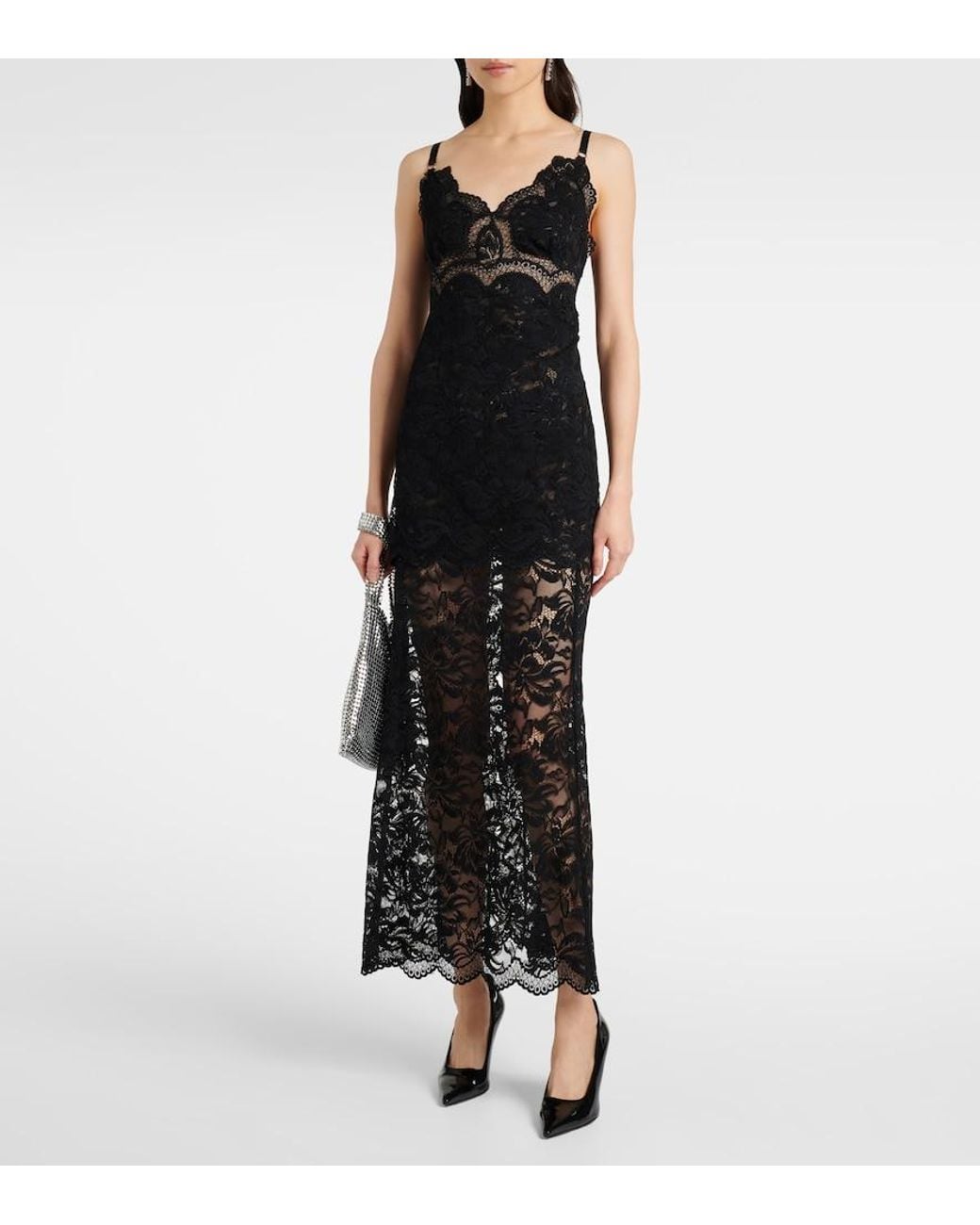 Rabanne Black Lace Maxi Dress