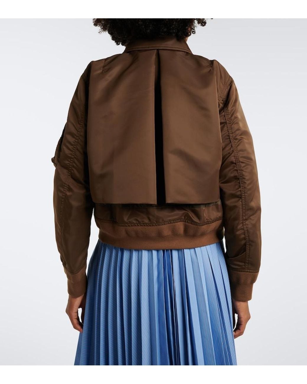 Sacai Brown Layered Technical Bomber Jacket