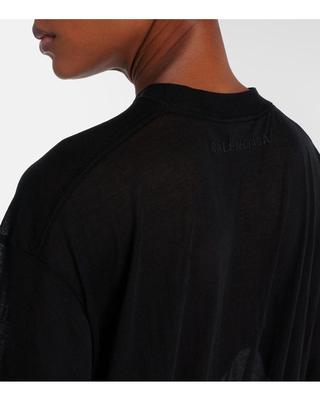 Balenciaga Black T-Shirt Aus Baumwoll-Jersey