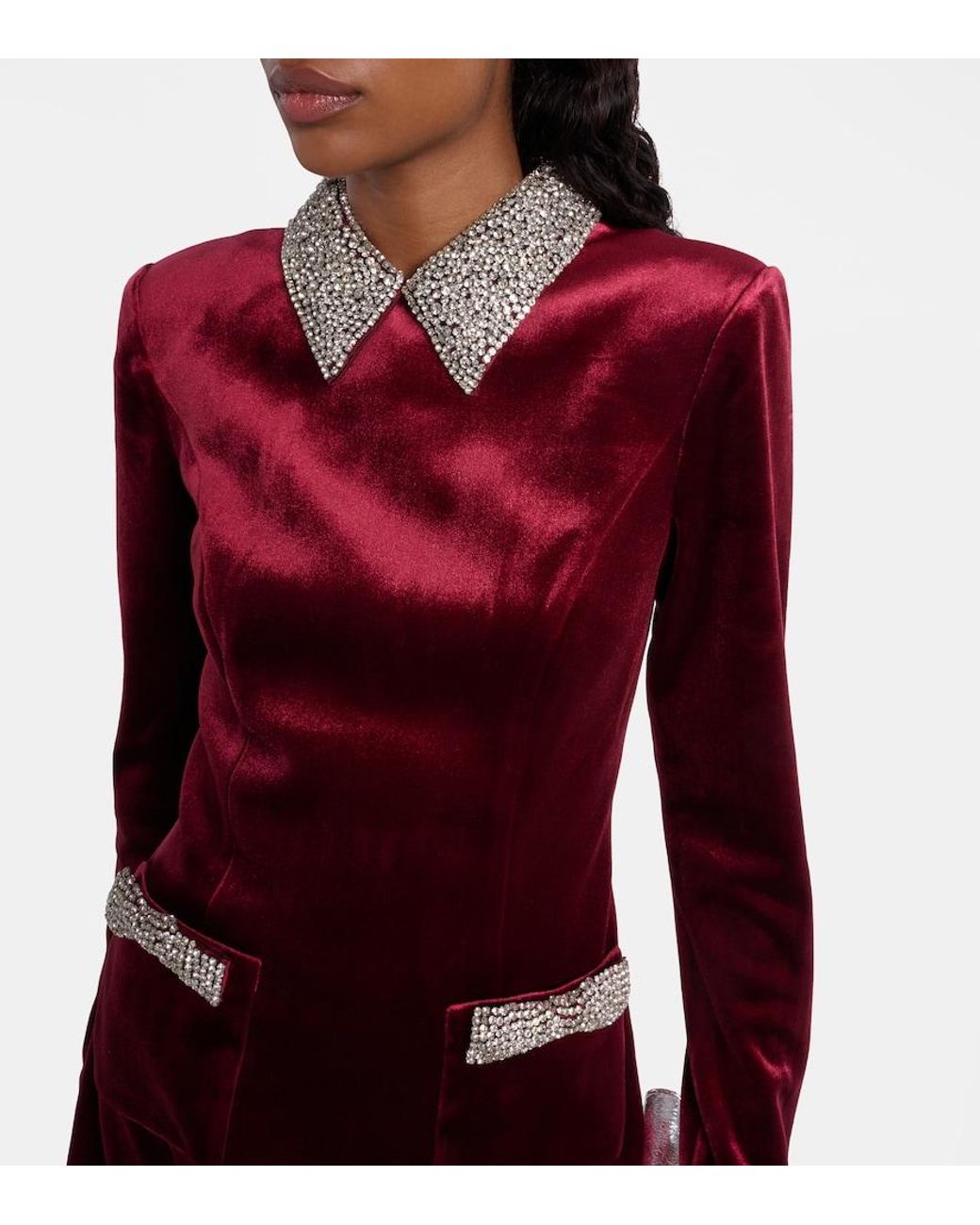 Rebecca Vallance Red Edwiena Long Sleeve Mini Dress