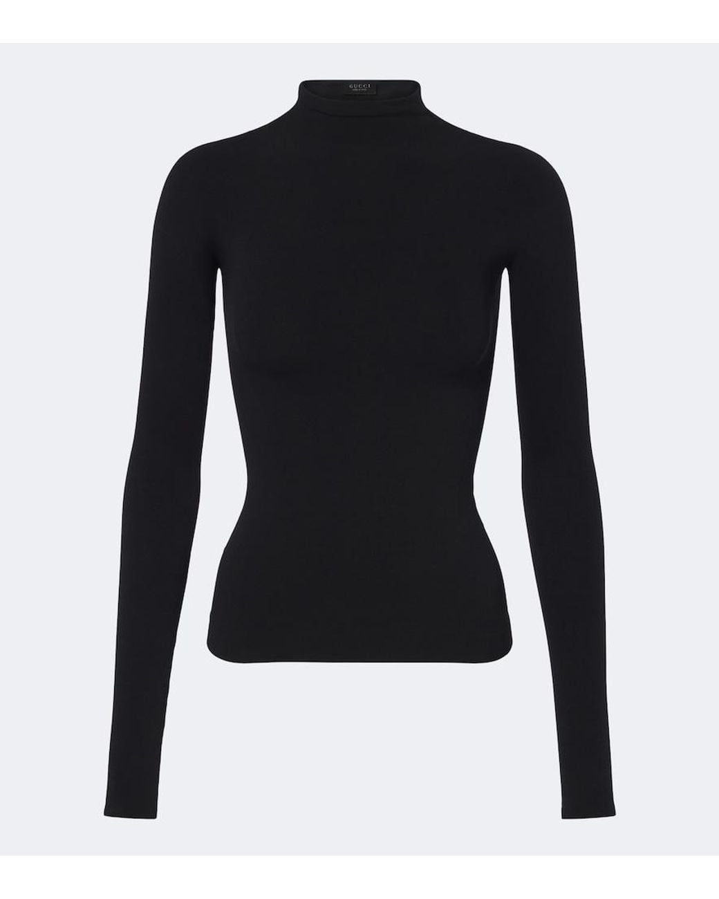 Gucci Blue Jersey Turtleneck Top