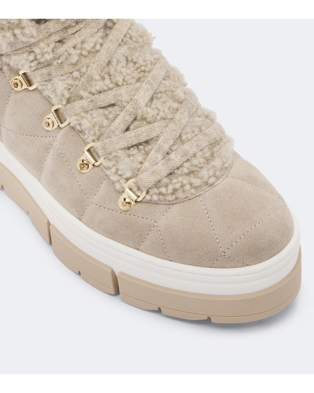 Bogner Natural Vaduz Shearling And Suede Ankle Boots