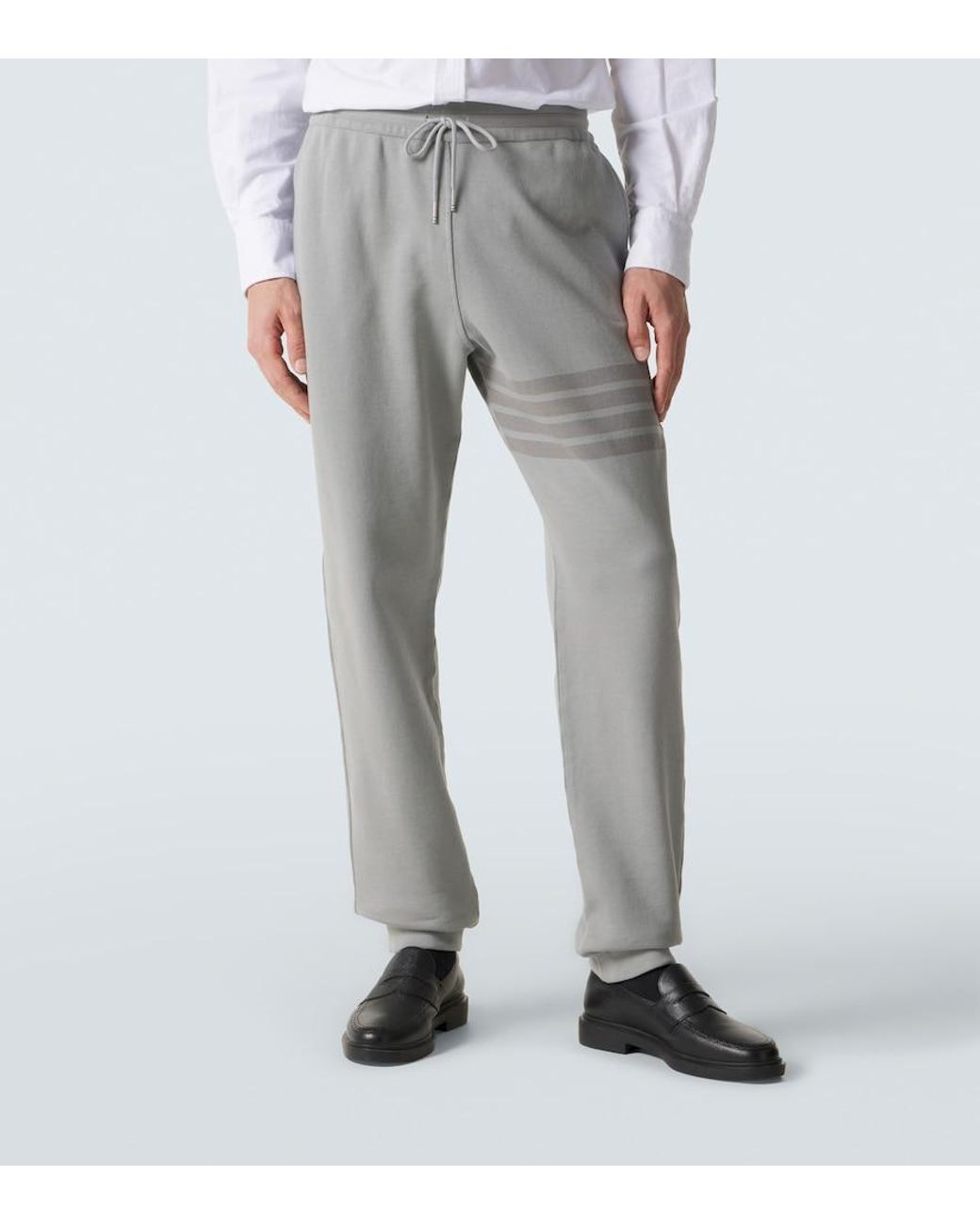 Thom Browne Gray 4-Bar Cotton Sweatpants for men