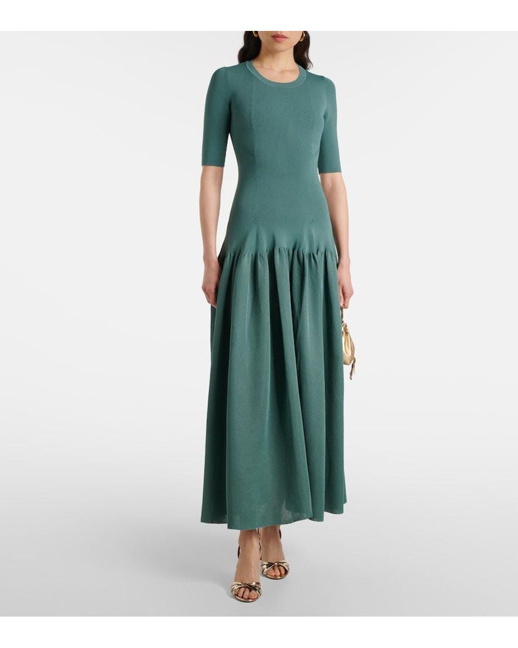 Altuzarra Blue Maisie Ribbed-Knit Maxi Dress