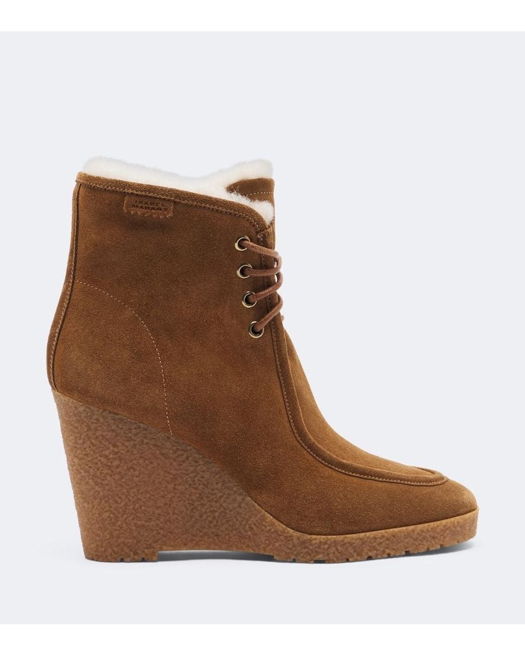 Isabel Marant Brown Cylia Suede Wedge Ankle Boots