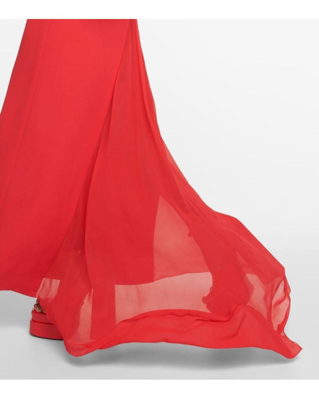 Versace Red Medusa 95' Cutout Silk Gown