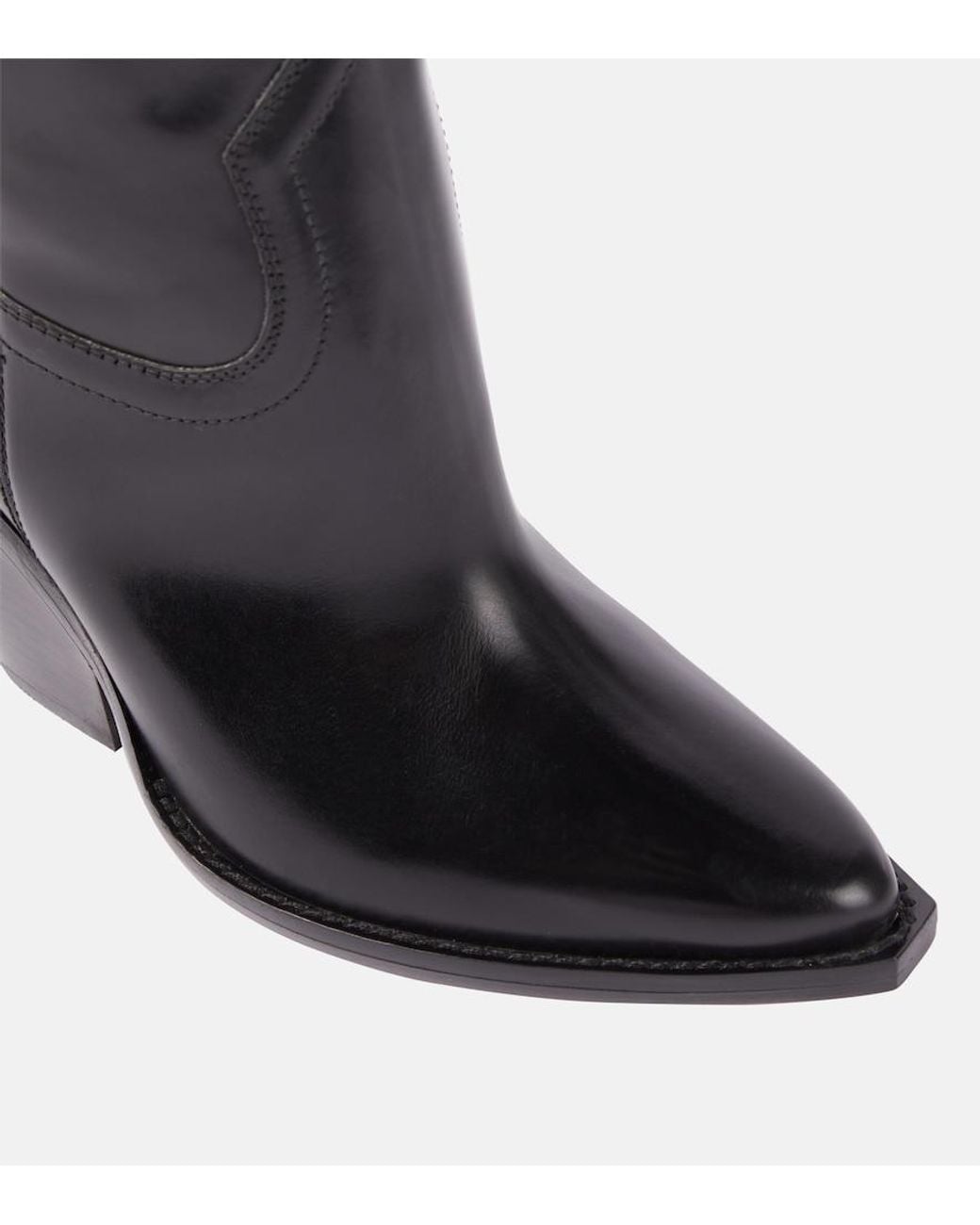 Isabel Marant Black Leyane Leather Western Boots