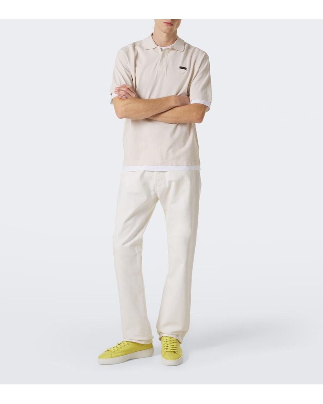 Prada Yellow Court Re-Nylon Sneakers for men