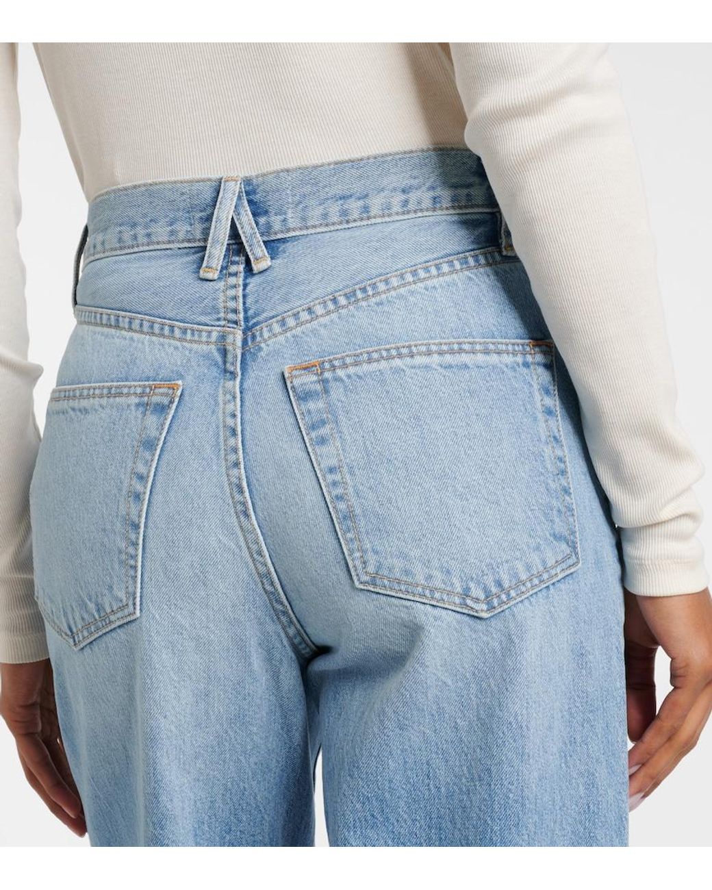 SLVRLAKE Denim Blue Eva High-Rise Wide-Leg Jeans
