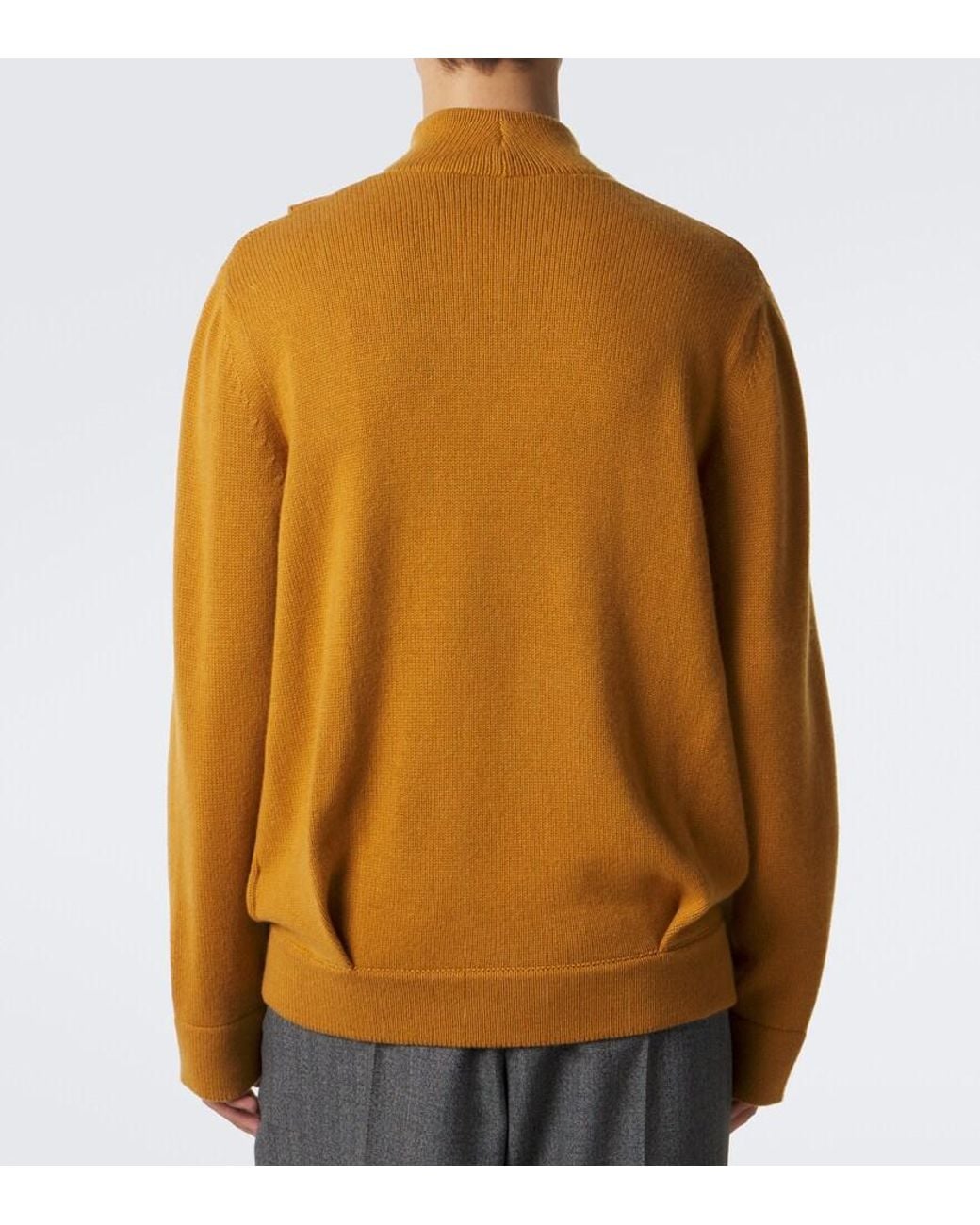 Valentino Garavani Brown Draped Cashmere Turtleneck Sweater for men
