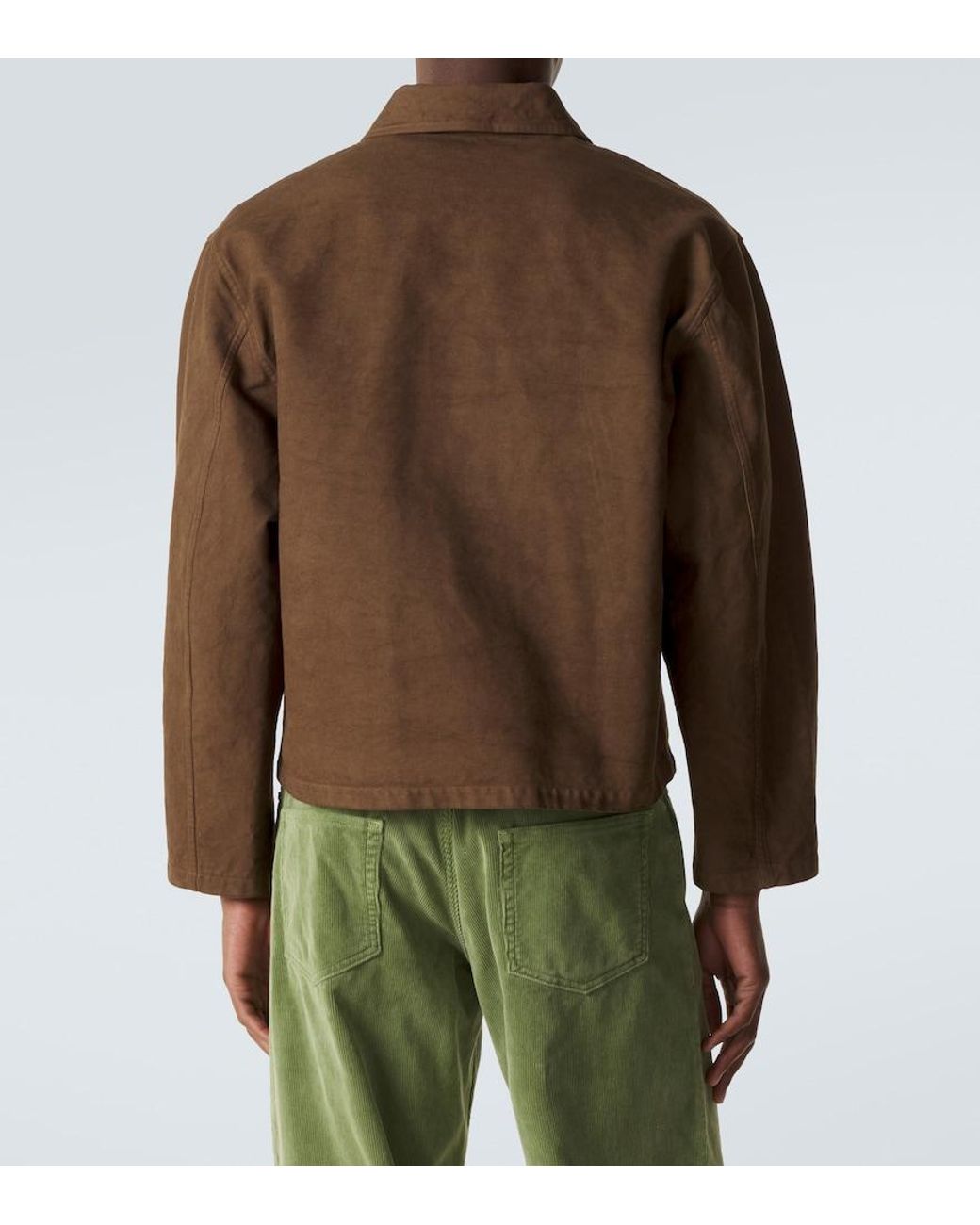 Auralee Brown Cotton Twill Jacket for men