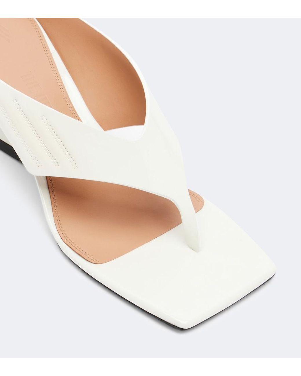 The Attico White Cheope Patent Leather Wedge Sandals