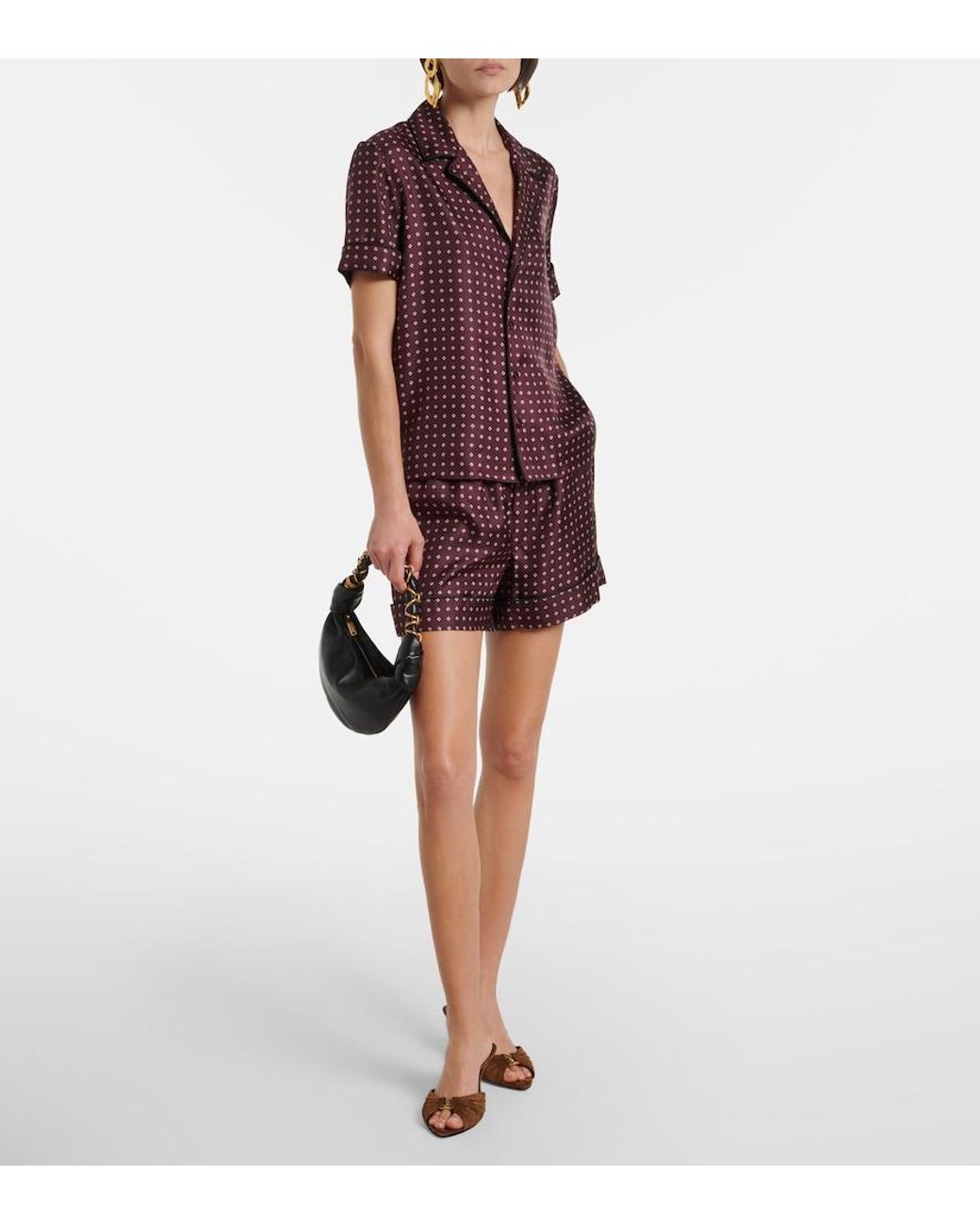 Saint Laurent Red Printed Silk Shirt
