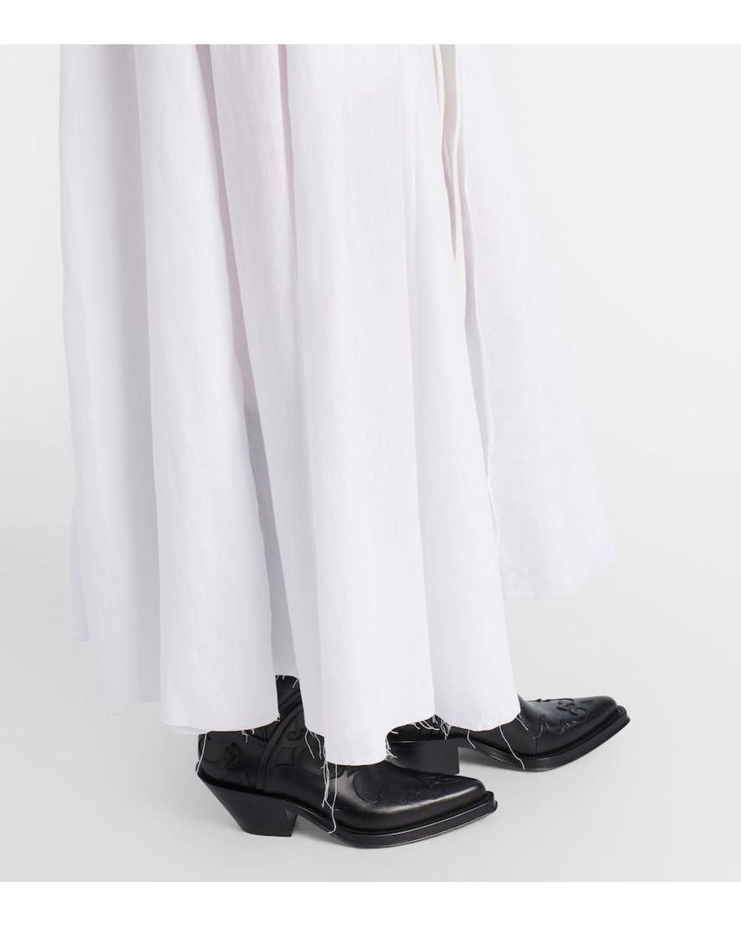 Gabriela Hearst White Delyth Cotton And Linen Maxi Dress