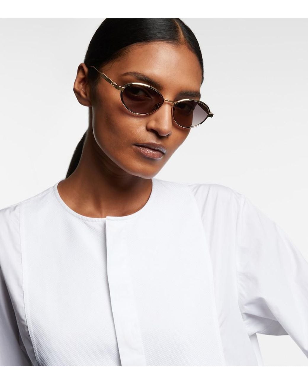 Dior Brown Diorcannage R1U Oval Sunglasses