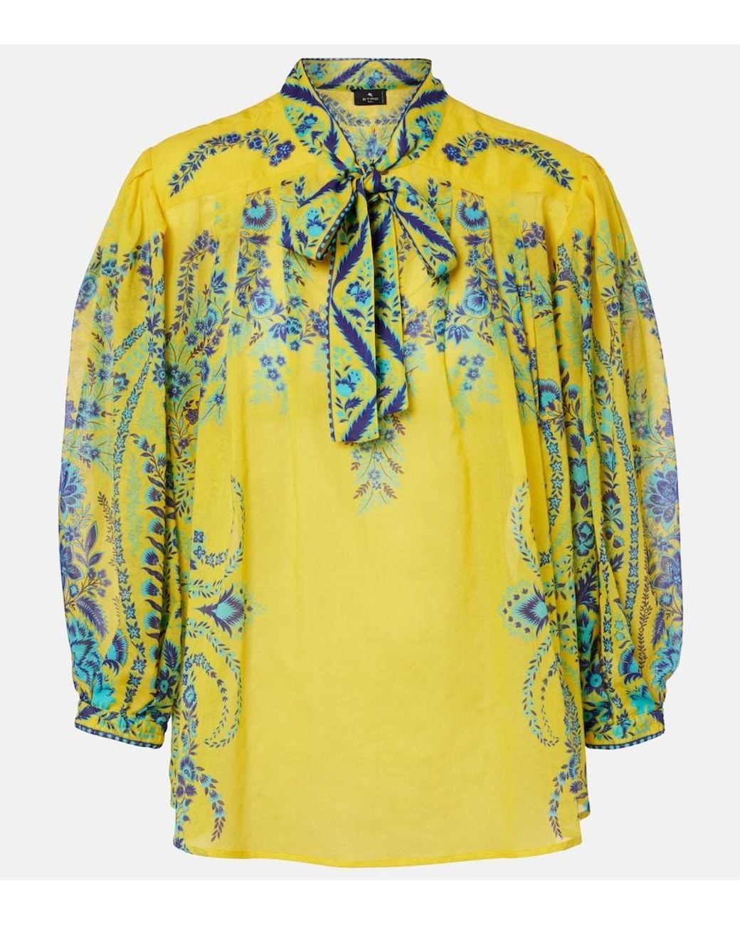 Etro Yellow Floral Cotton Top