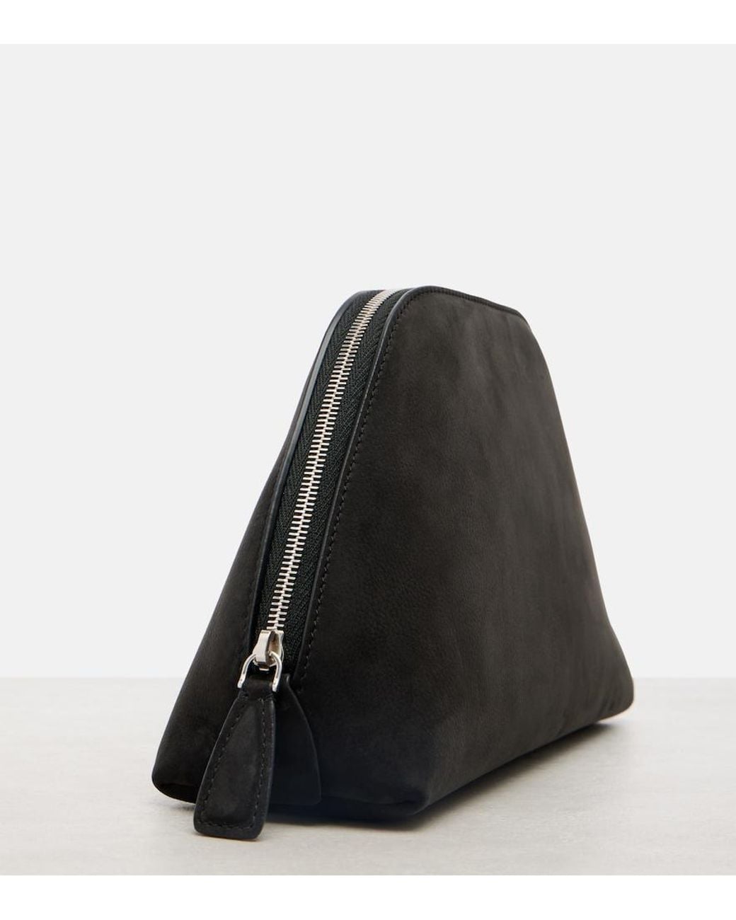 The Row Black Devon Suede Clutch