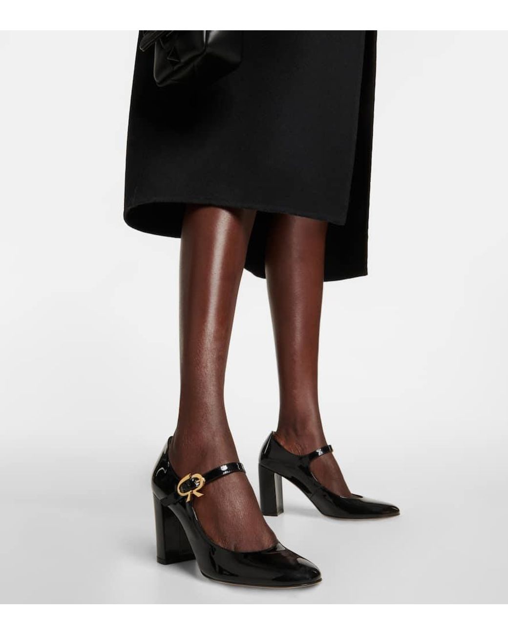 Gianvito Rossi Mary Ribbon Patent Leather Pumps in Black | Lyst