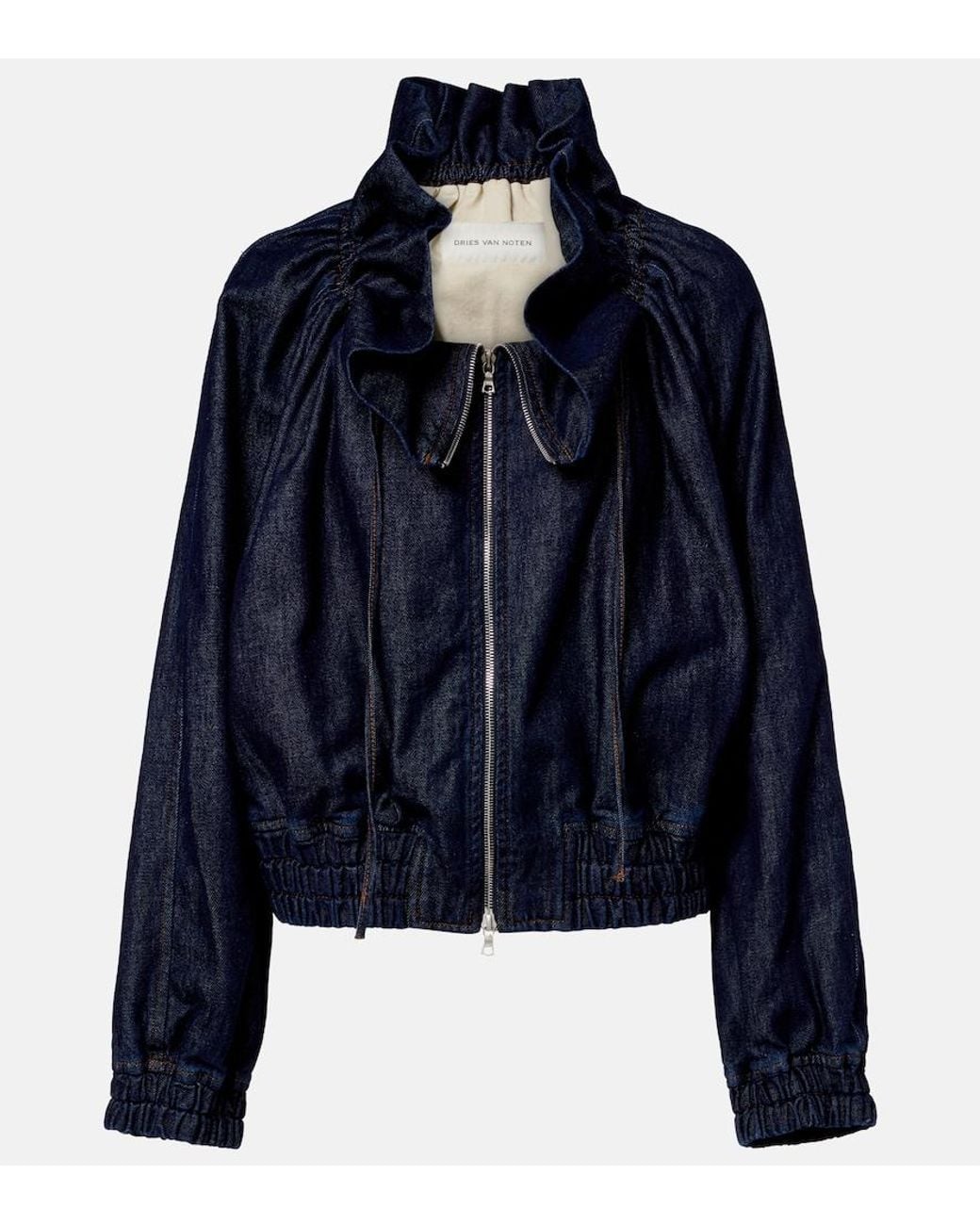 Dries Van Noten Blue Denim Bomber Jacket