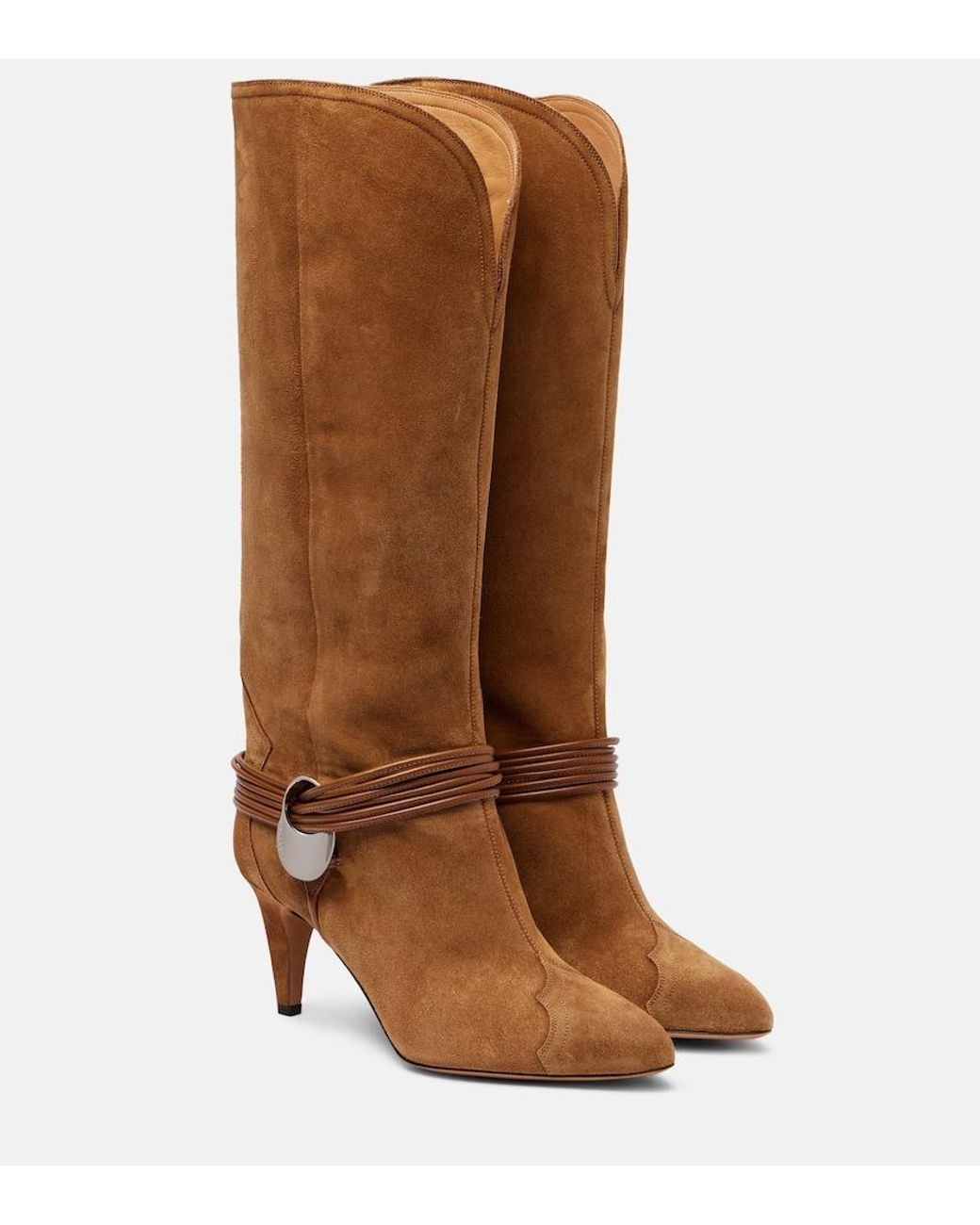 Isabel Marant Brown Lestany Suede Knee-High Boots