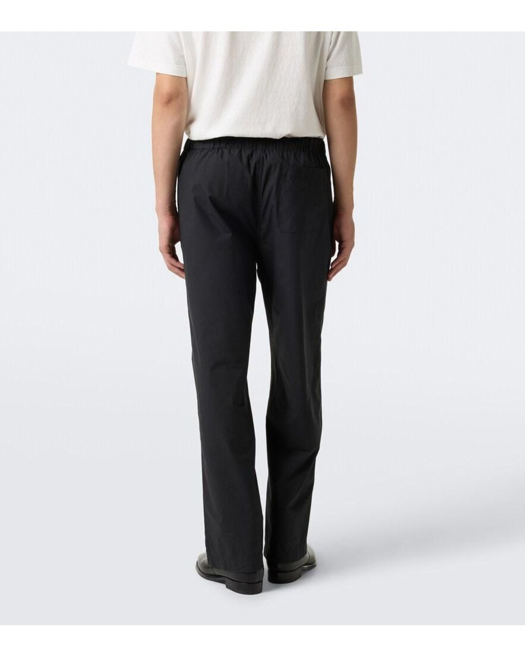 The Row Black Pascale Cotton And Silk Straight Pants for men