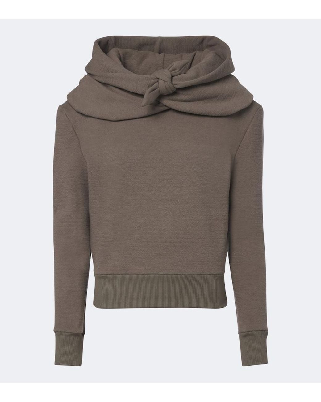 Magda Butrym Gray Cotton-Blend Jersey Hoodie