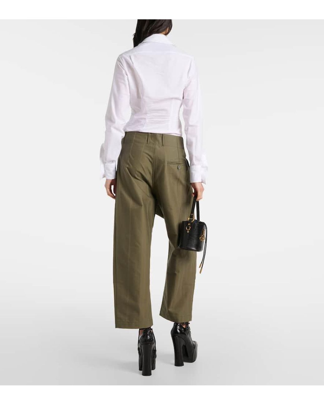 パンツ Vivienne Westwood Cropped Wide Leg Trousers Vivienne Westwood Alien Cropped Cotton Wide-Leg Pants in