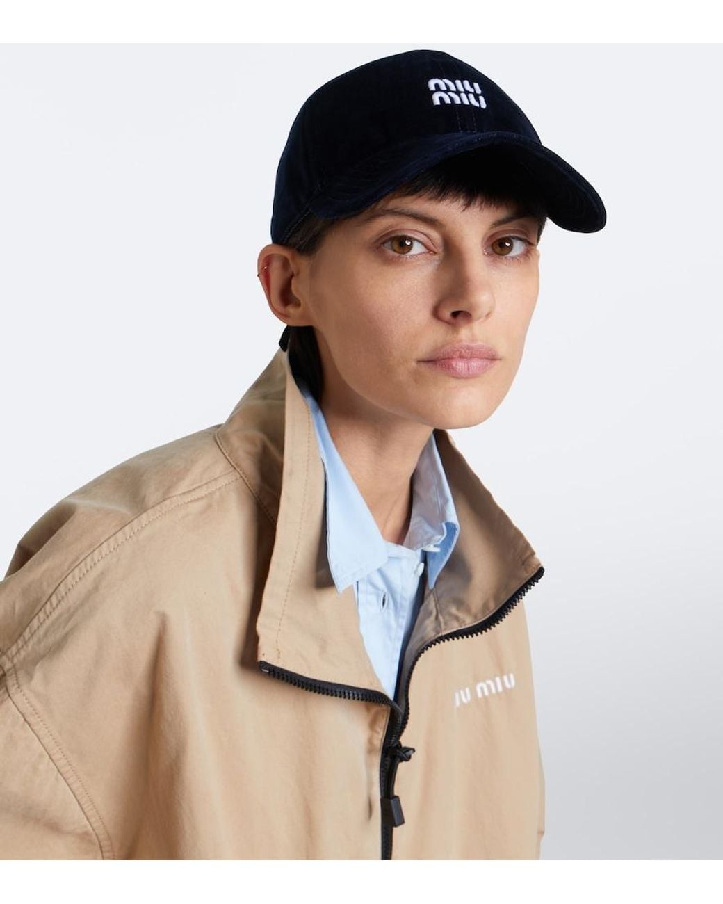 Cappello Da Baseball di Miu Miu in Blue