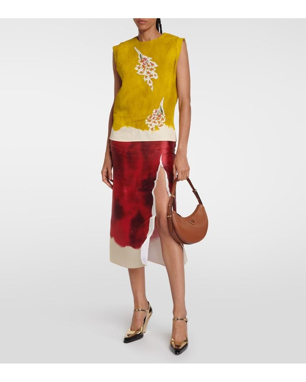 Bolso de hombro Arqué Prada de color Brown