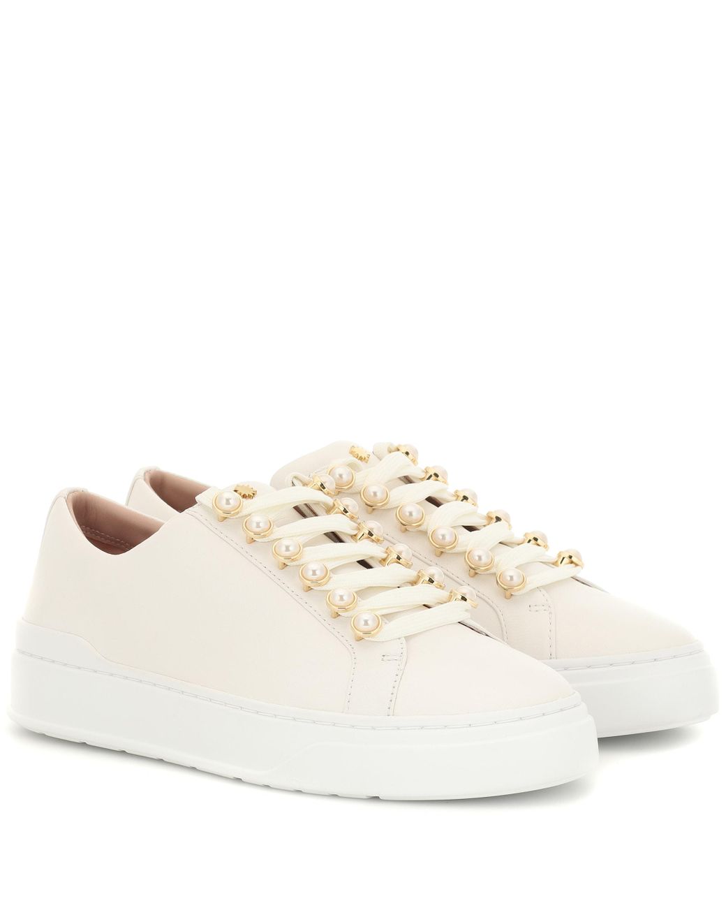 stuart weitzman excelsa leather embellished sneaker