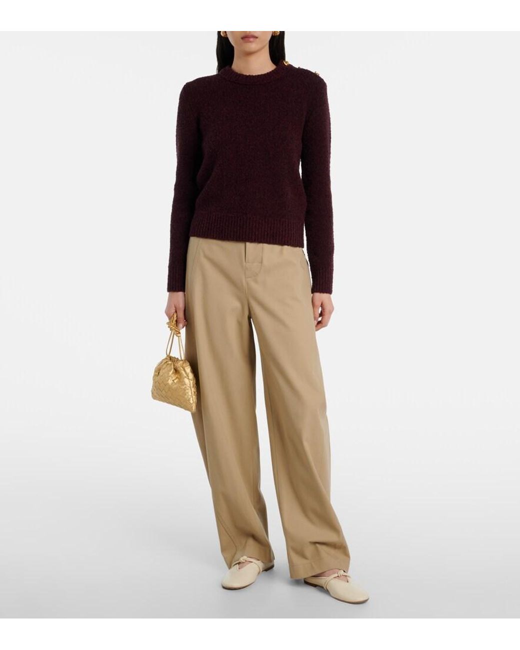 Bottega Veneta White Rosa Intrecciato Leather Mules