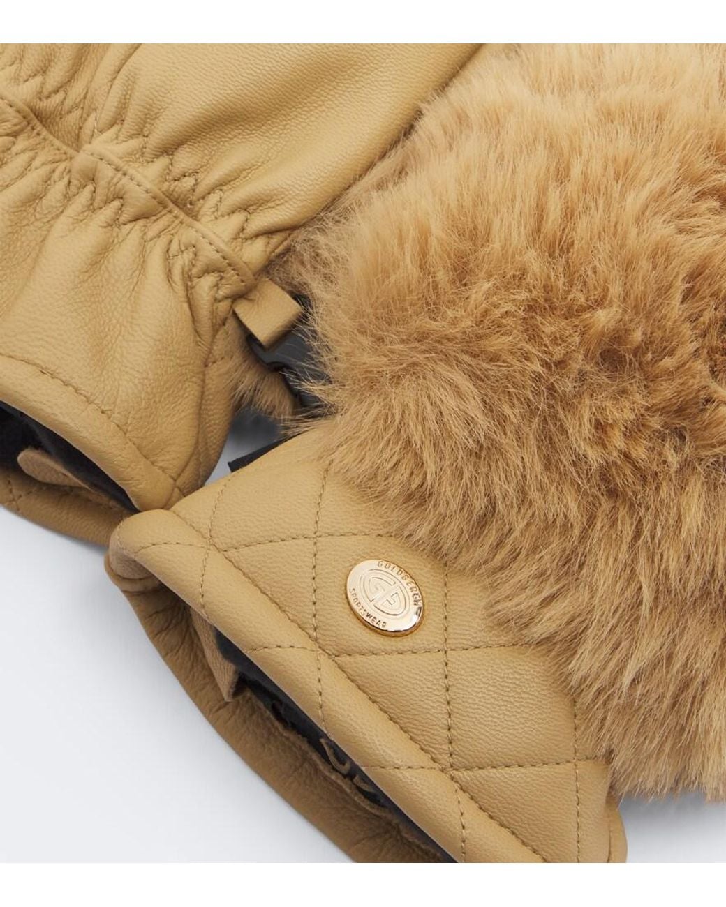 Goldbergh Natural Hill Leather Mittens