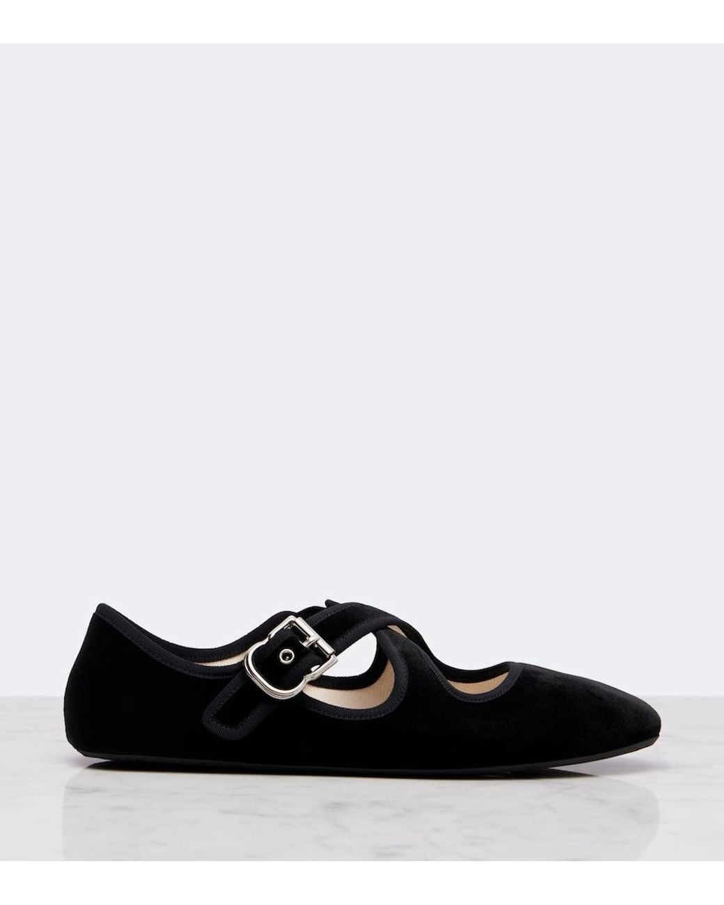 Alaïa Black Suede Criss-Cross Ballet Flats