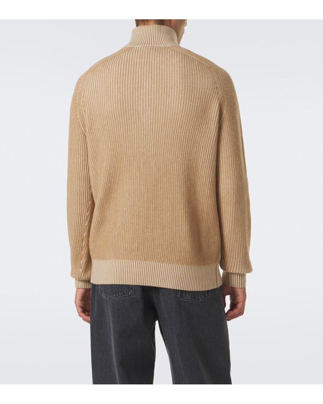 Bogner Natural Dwayne Wool And Cashmere Half-Zip Sweater for men