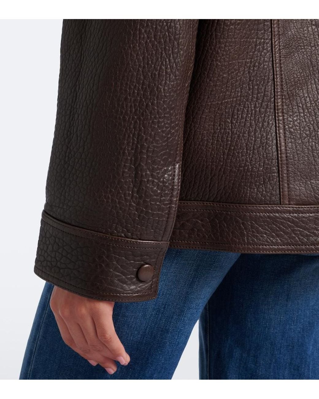 Veronica Beard Brown Silversmith Leather Jacket