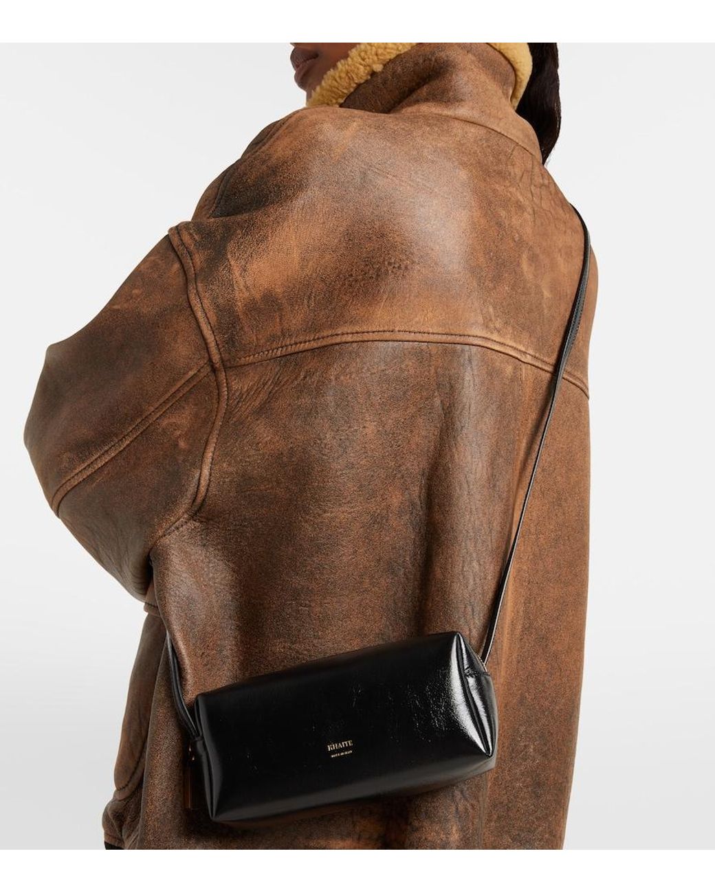 Khaite Black Kye Mini Leather Crossbody Bag