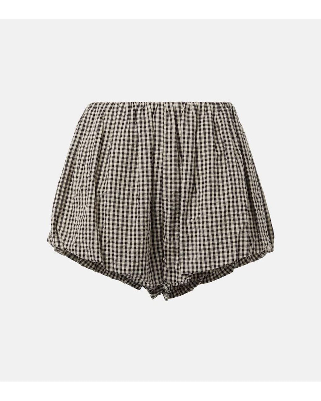 Posse Black Aurelia Gingham Cotton Shorts