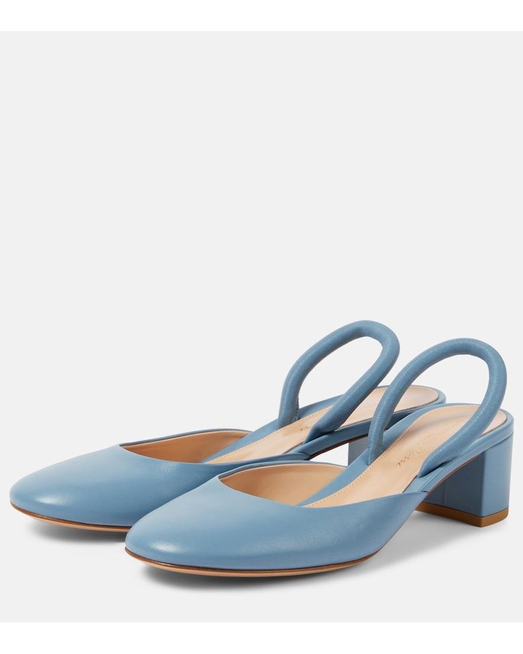 Gianvito Rossi Blue Tivoli Leather Mules