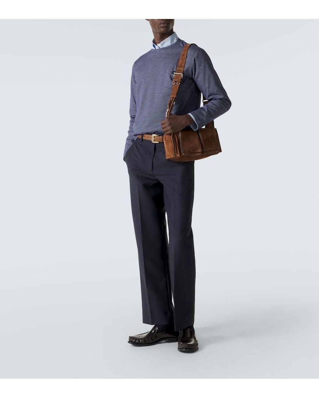 Miu Miu Brown Utilitaire Suede Shoulder Bag for men