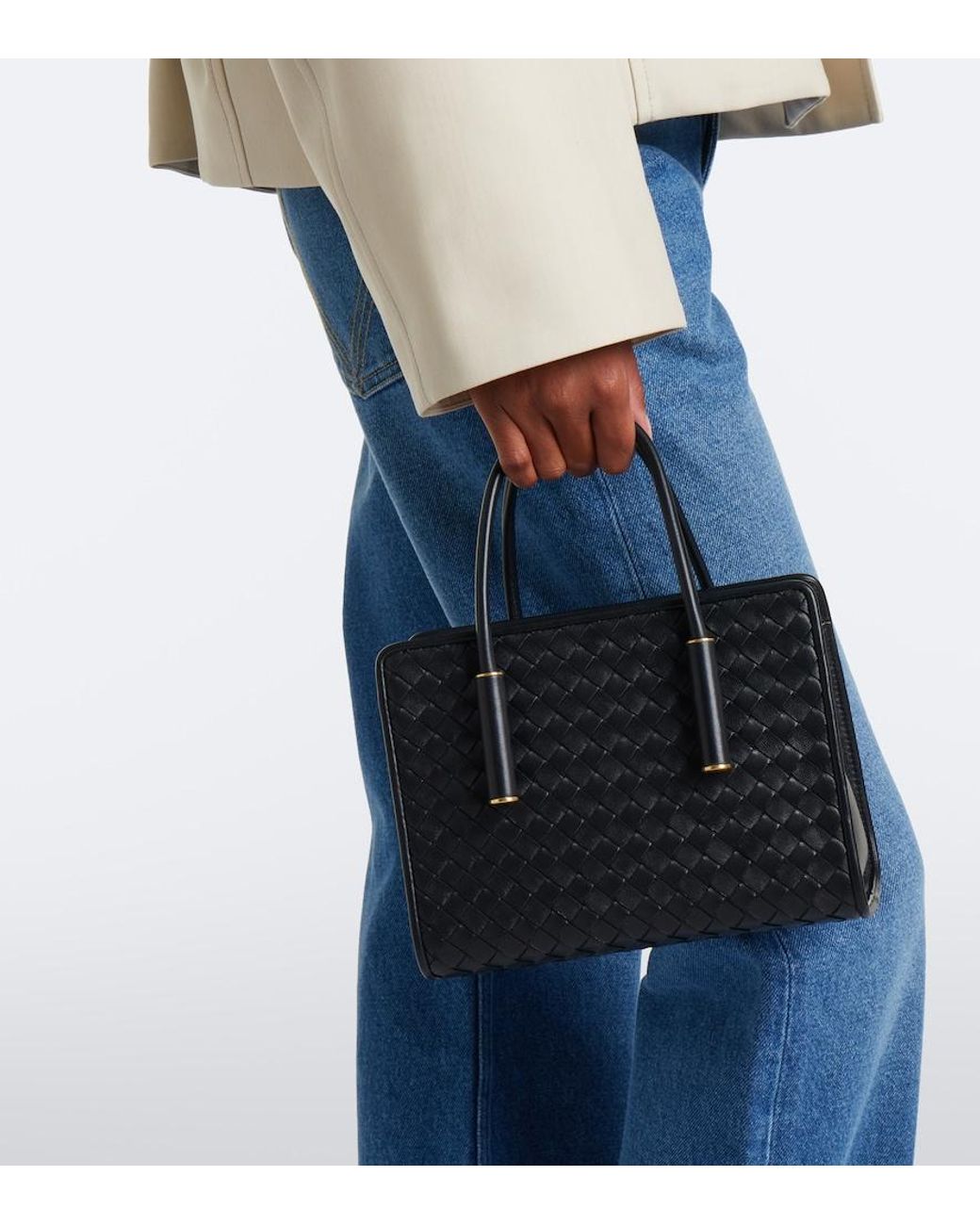 Bottega Veneta Black Barbara Small Leather Top-Handle Bag
