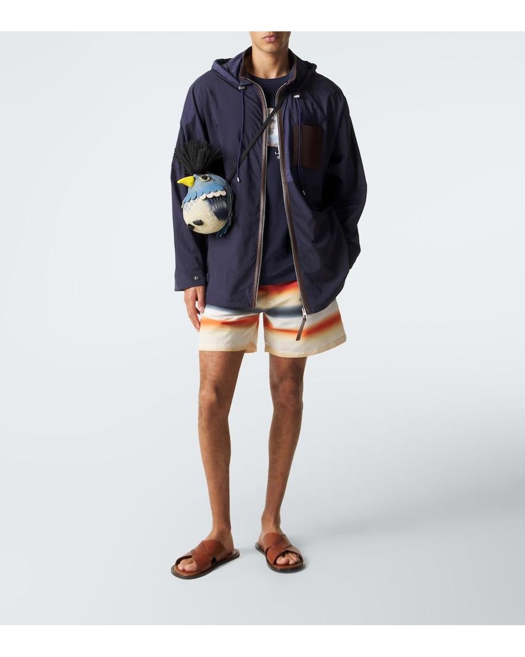 Loewe Blue Paula's Ibiza Leather-Trimmed Ripstop Jacket for men