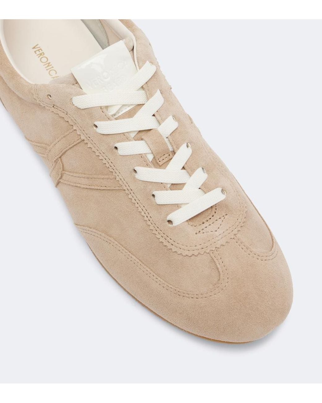 Veronica Beard Natural Riviera Suede Sneakers