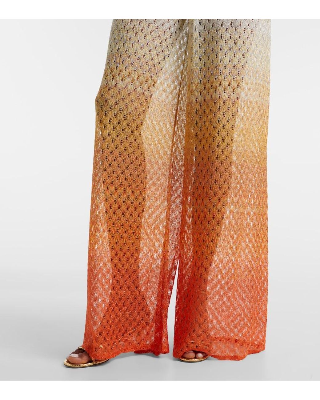 Missoni White Open-Knit Lame Jumpsuit