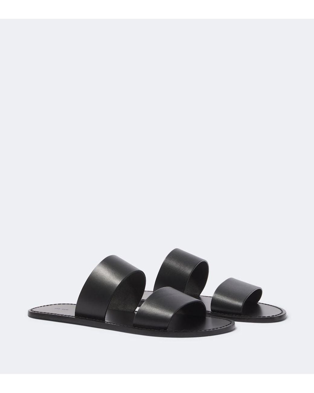 The Row Black Charlie Leather Sandals for men