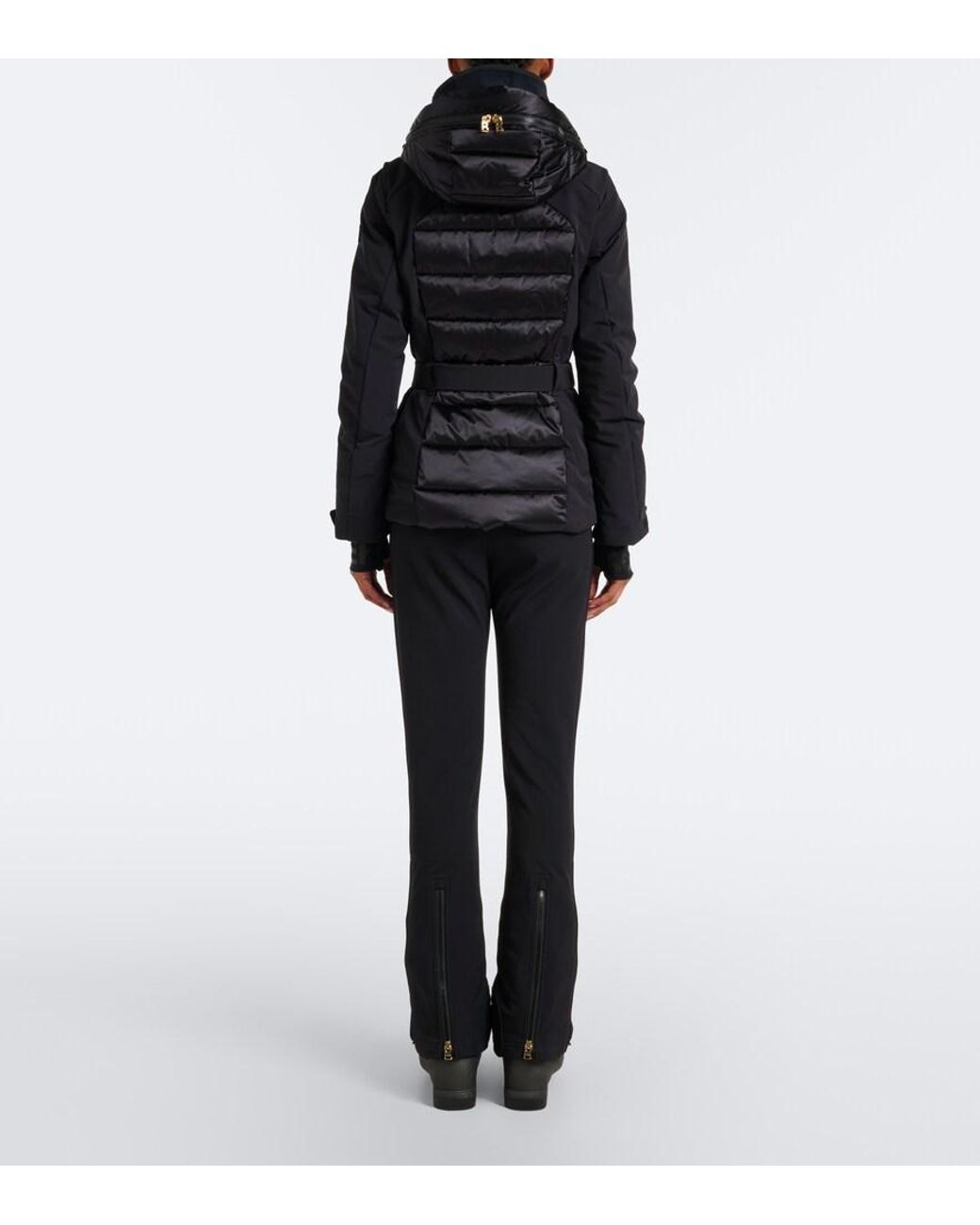 Bogner Black Elva Hooded Belted Ski Jacket