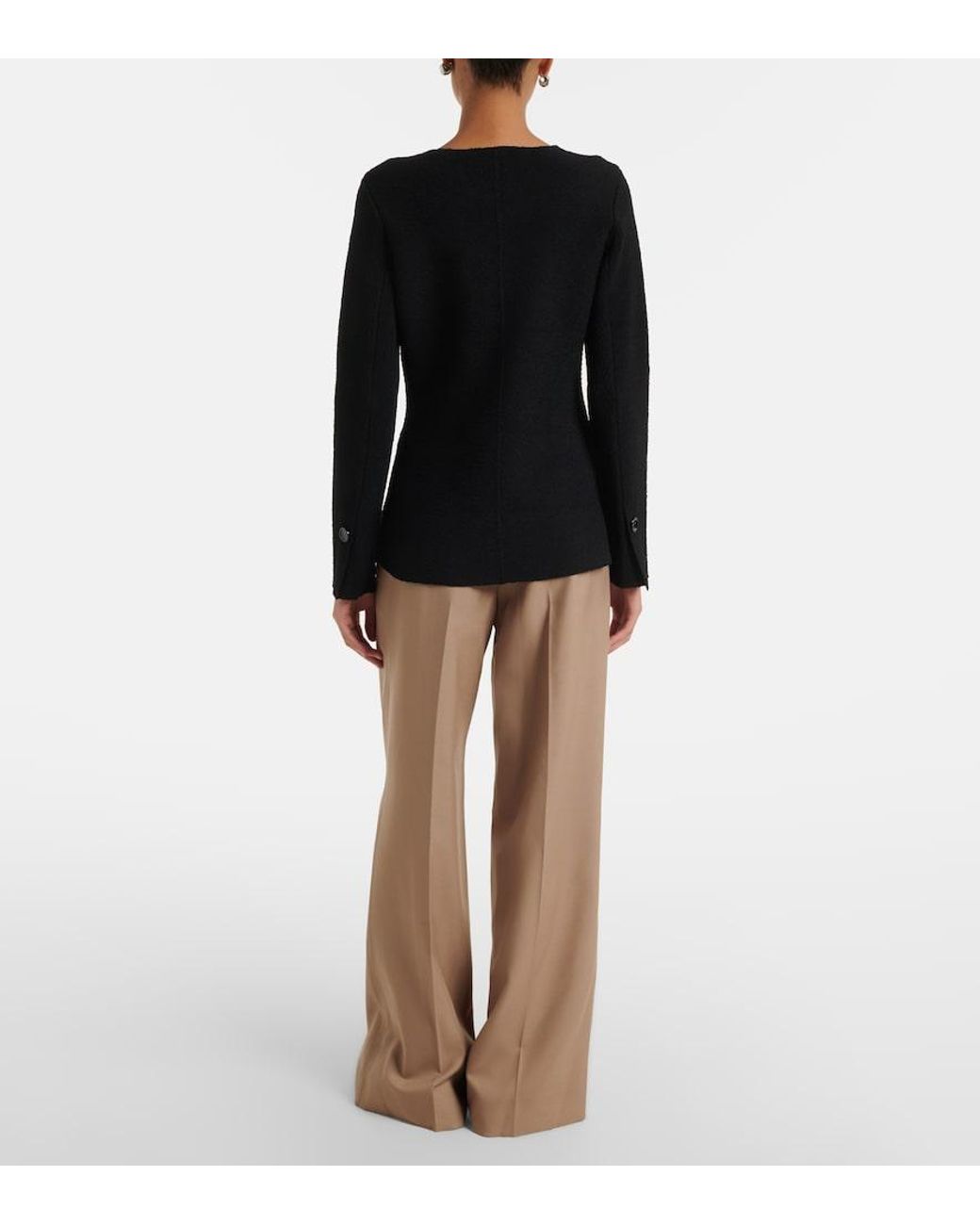 Proenza Schouler Natural Halima Wool-Blend Gabardine Wide-Leg Pants